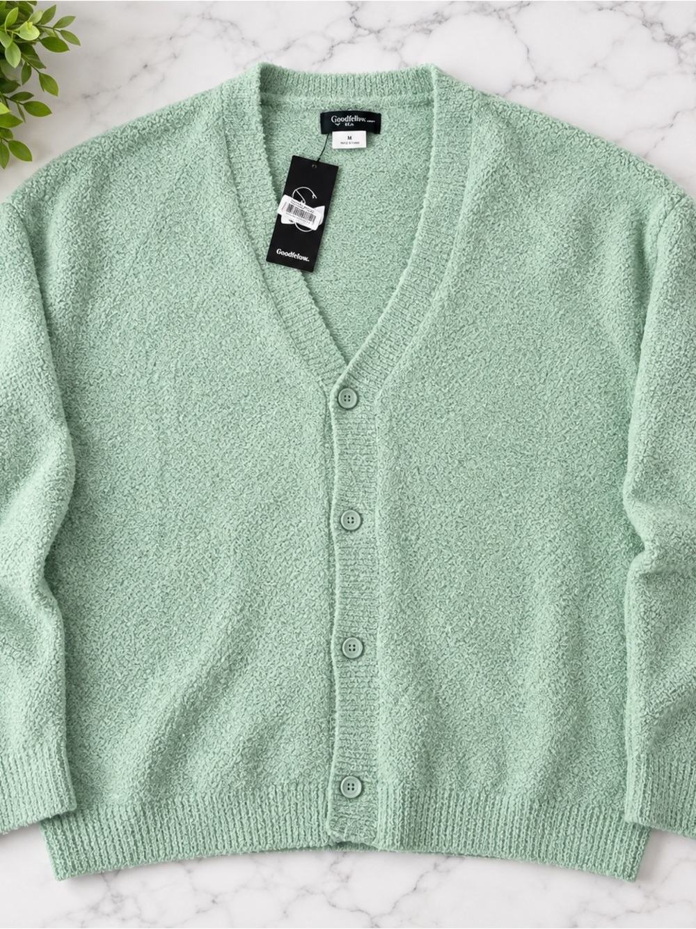 Original Use Mint Green Button‑Front Cardigan Sweater